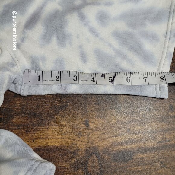 Abercrombie & Fitch Soft Fleece Tie Dye Shorts Size L Pockets Blue Gray White - Picture 9 of 11
